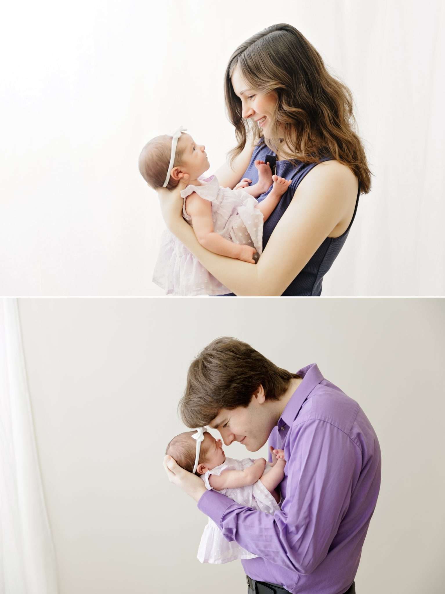 parent and newborn baby photos in the studio