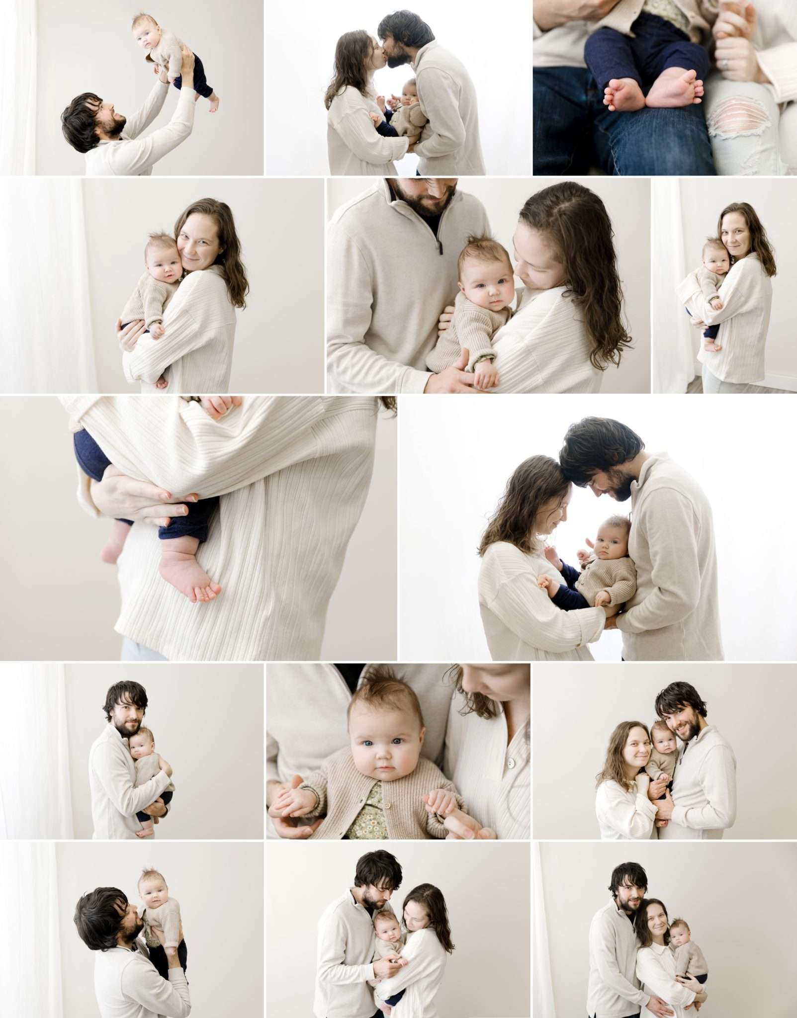 3 month baby and family photos in the studio with Minneapolis baby photographer