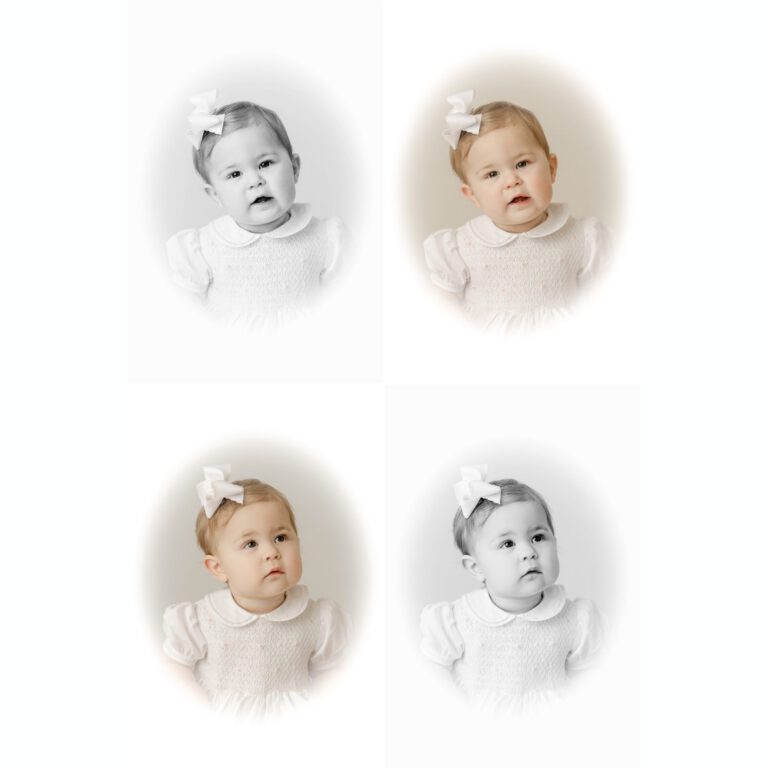 heirloom photo of one year old baby girl