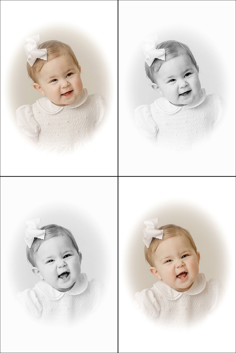 studio heirloom baby portrait of one year old girl in plymouth mn