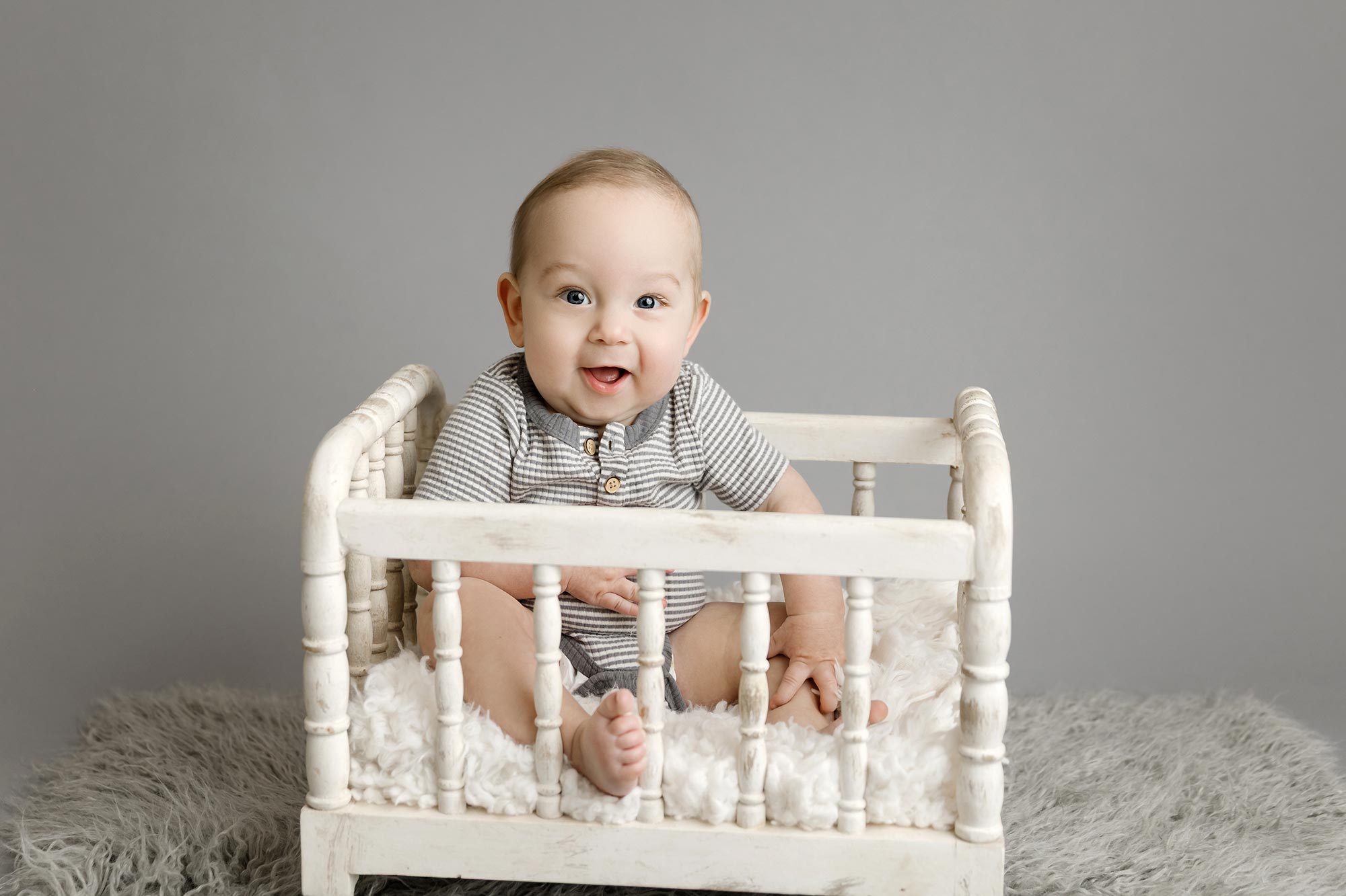 sitter milestone session in the studio with alicea rose photography